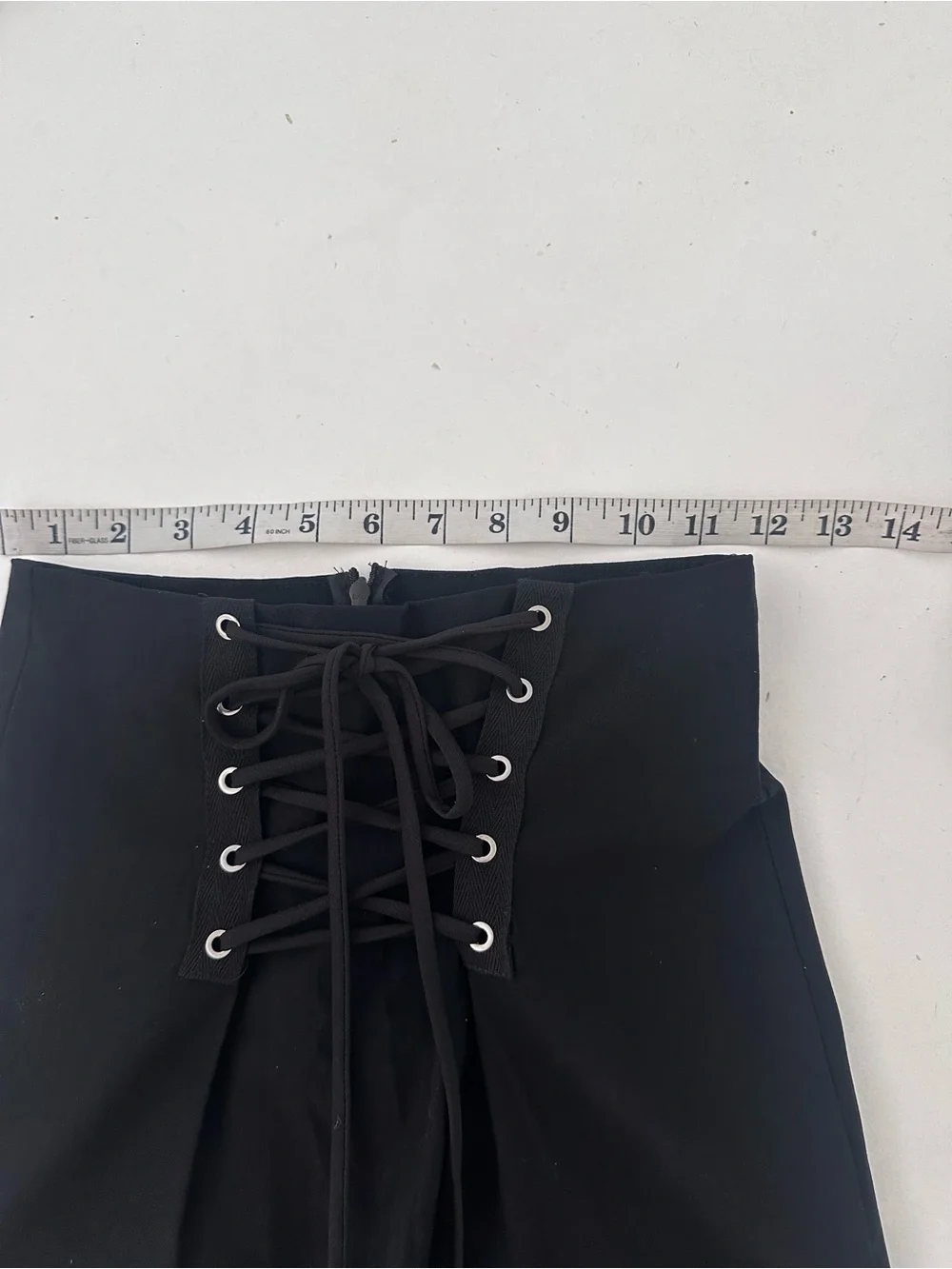 Vintage 90s Klaxons Black Corset Lace-Up High Waist Pencil Skirt Size Small Goth